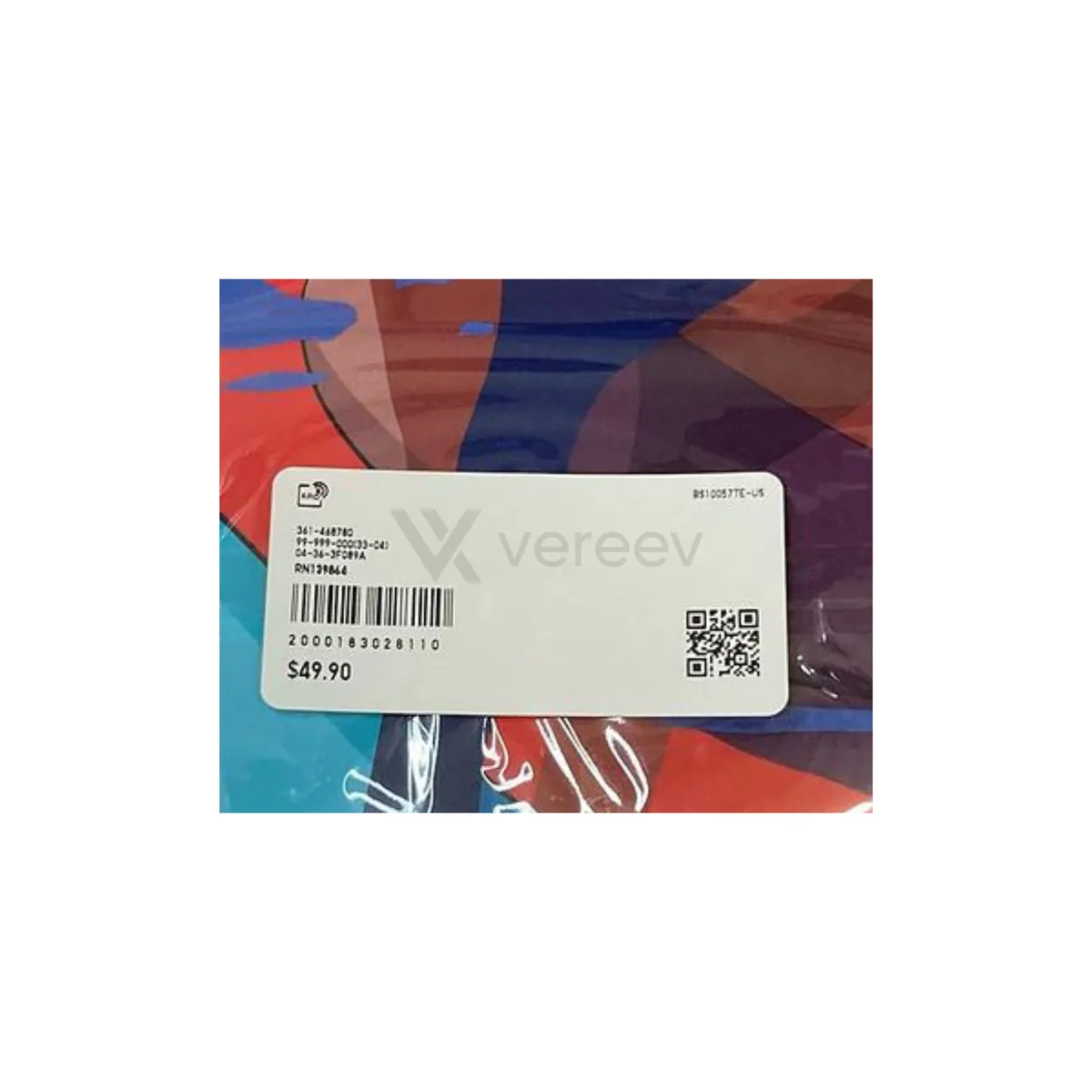 Sample photo 4, Label: the barcode and price sticker on the book's plastic wrap